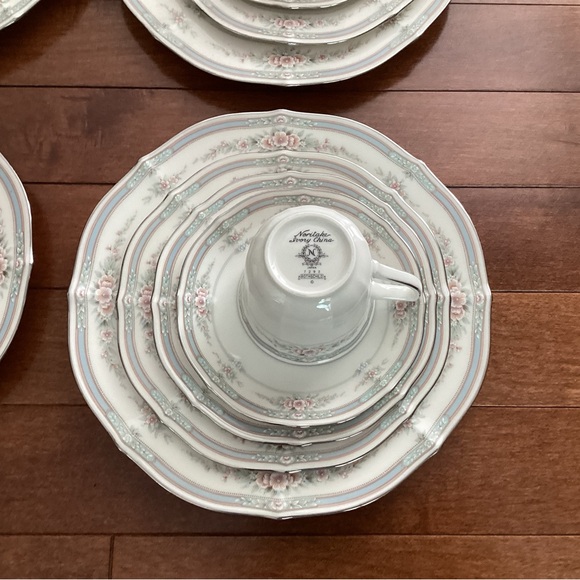 Noritake China 5460 Rosa 35pc Dinnerware Setting for 6 1953  Noritake Cream and Pink Dinnerware Set Elegant Dining Collection